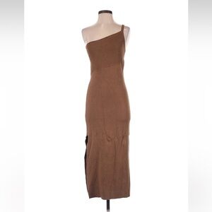 House of Harlow 1960 One-Shoulder Brown Maxi Dress Size Small